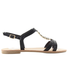 Sandals with decorative black stones Sandals with decorative black stones