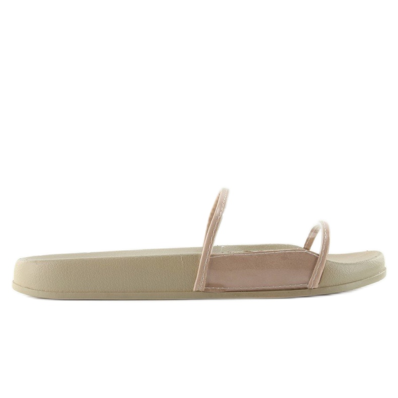 Slippers with a transparent stripe ts168-6 Beige