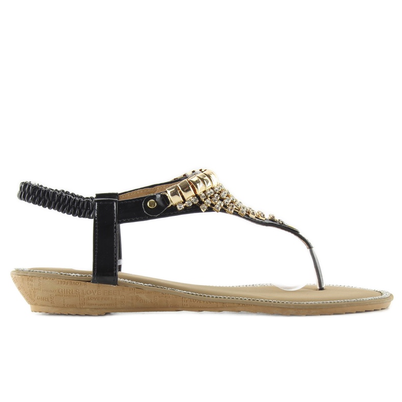 Sandals richly decorated 2017-32 black