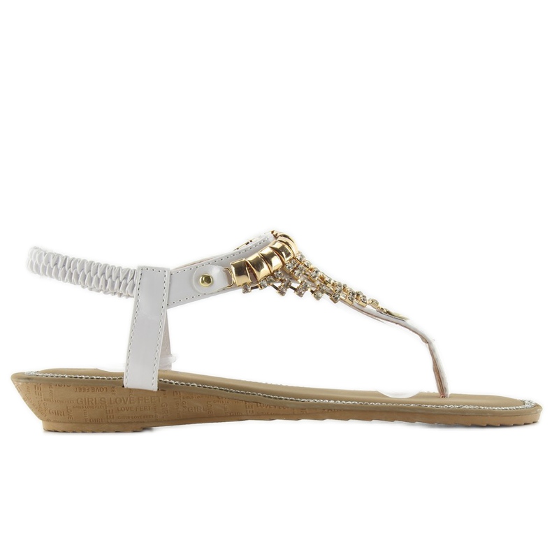 Sandals richly decorated 2017-32 white