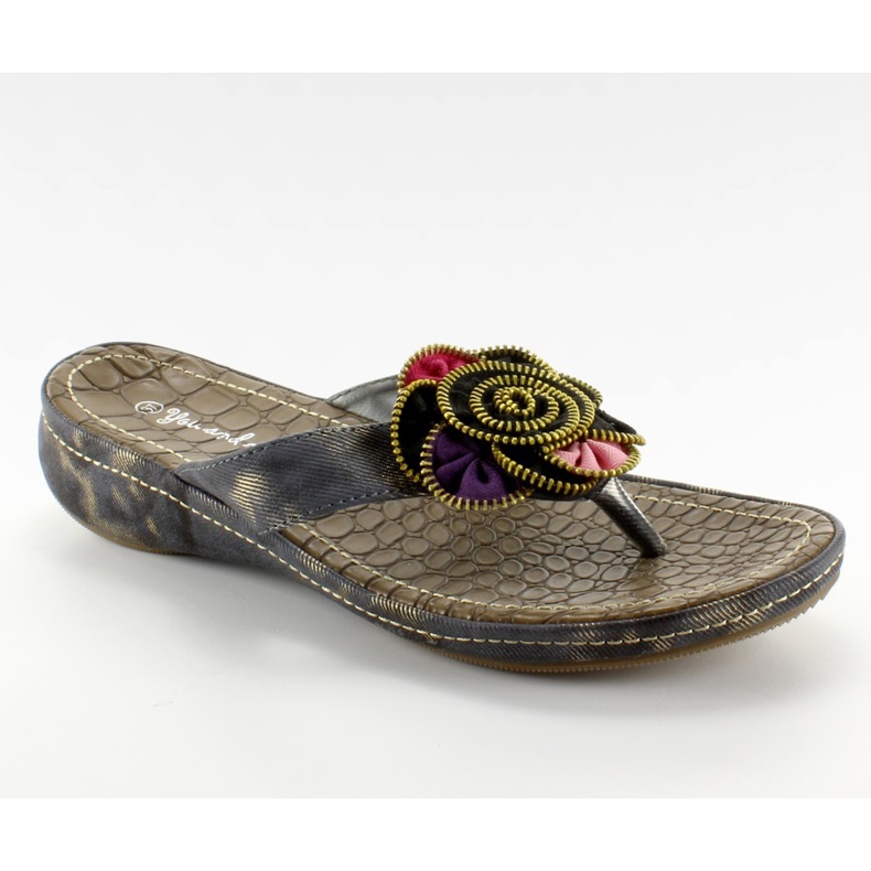 Flip-flops with flower A123-1 black