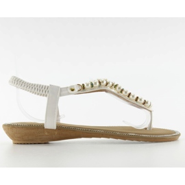 Sandals with pearls 2017-25 white Sandals with pearls 2017-25 white