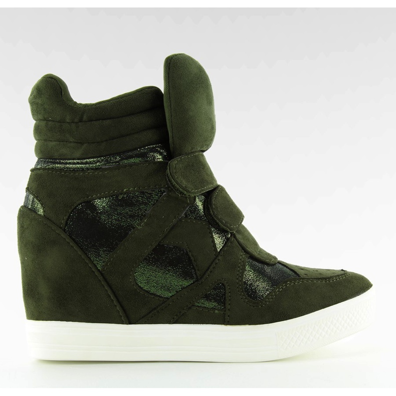 Suede sneakers Velcro closure Green