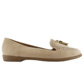 Moccasins with trimmed toes SK28P Beige