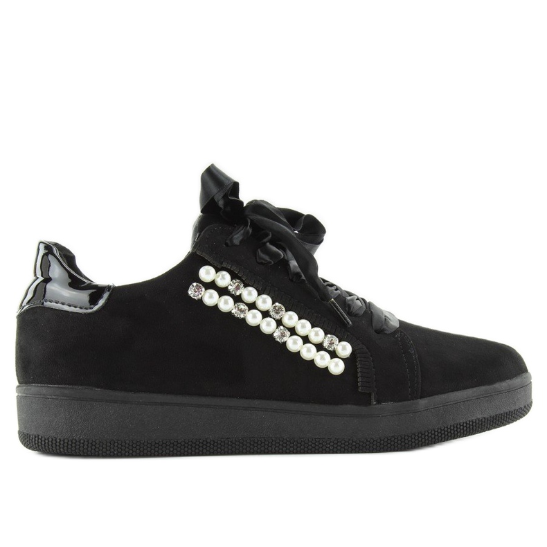 Sneakers with pearls 7173 Black
