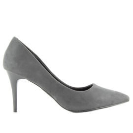 Stilettos on a comfortable heel gray LL-88p Gray grey Stilettos on a comfortable heel gray LL-88p Gray grey