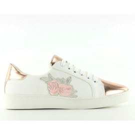 Sneakers with a delicate embroidery s-311 Champagne white Sneakers with a delicate embroidery s-311 Champagne white