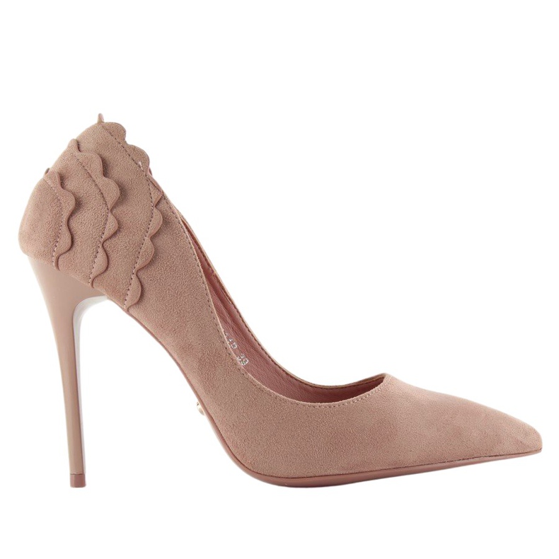 Suede high heels with a frill LE031 Pink