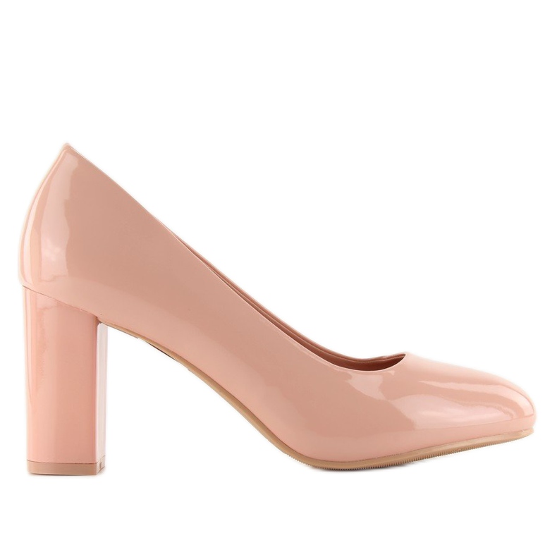 Lacquered pumps wide heel m263p Pink