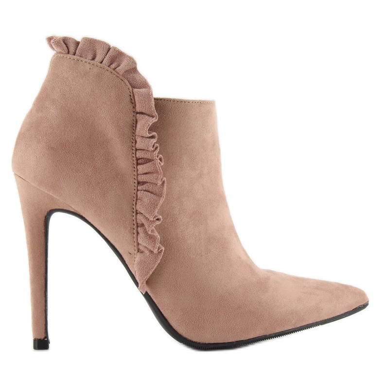 Boots on a high heel with a frill c71p Dk. pink