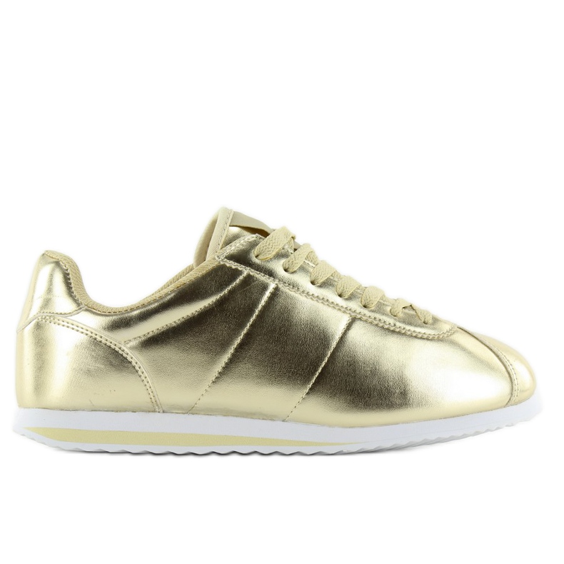 Textured sports shoes 8849 gold golden