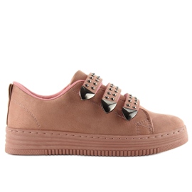 Sneakers with studs 16-582 Pink