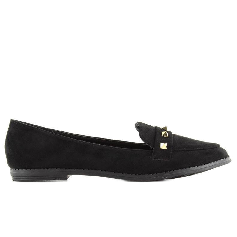 Women's loafers with studs 888-5 black