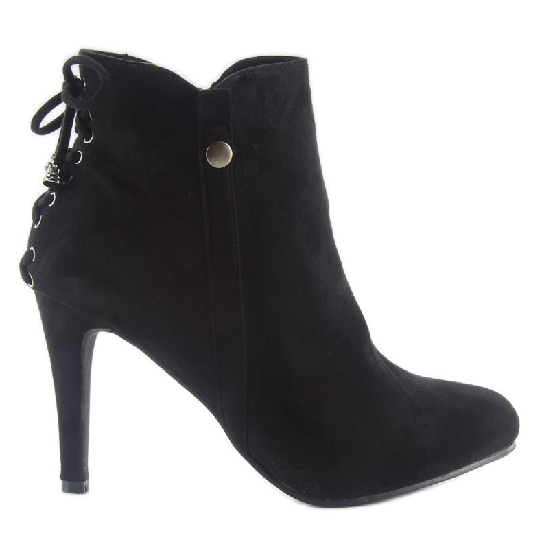 Boots on a stiletto heel suede 66-97 black