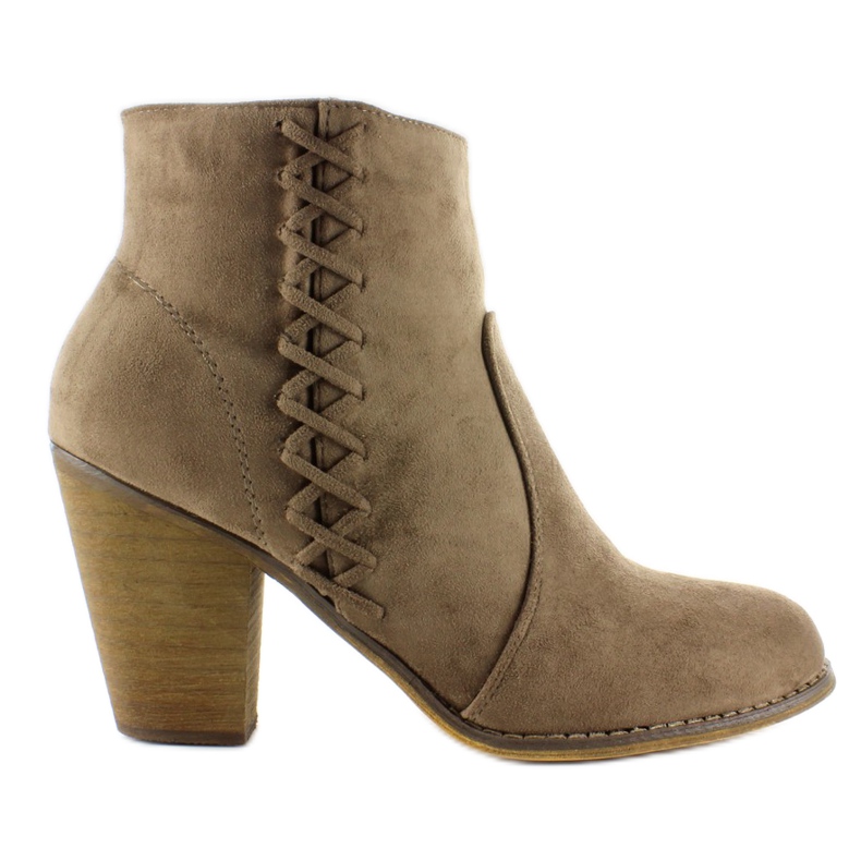 High-heeled cowboy boots 58-386 Taupe brown