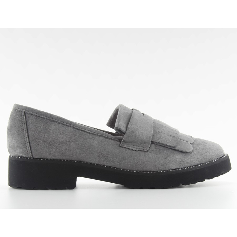 Women's loafers high sole F173p gray grey