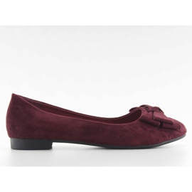 Women's ballerinas suede t291p wine red