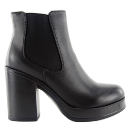Wide-heeled boots x9098 black
