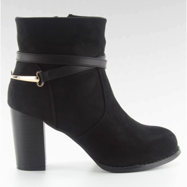 High-heeled boots with suede 3701 black
