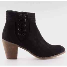 High-heeled suede boots 99-266 black