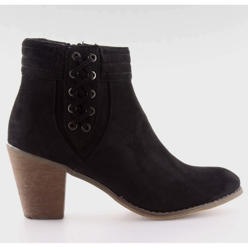 High-heeled suede boots 99-266 black