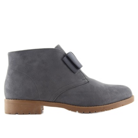Women's Chelsea Boots With a Bow C-7117 Gray grey Women's Chelsea Boots With a Bow C-7117 Gray grey