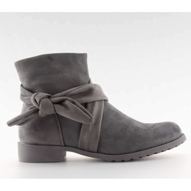 Boots with gray bow ES8508 gray grey