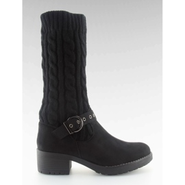 NC109 black knitted boots