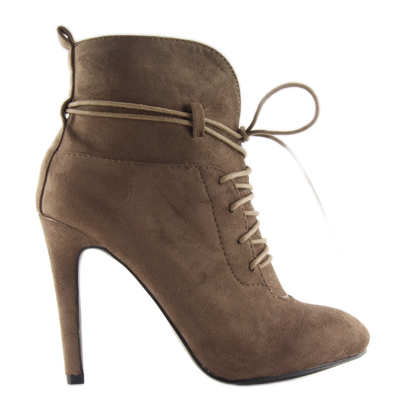 Brown Boots On High Heel Lb-257