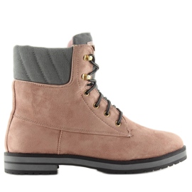 Women's pink suede timber boots WD38 Pink