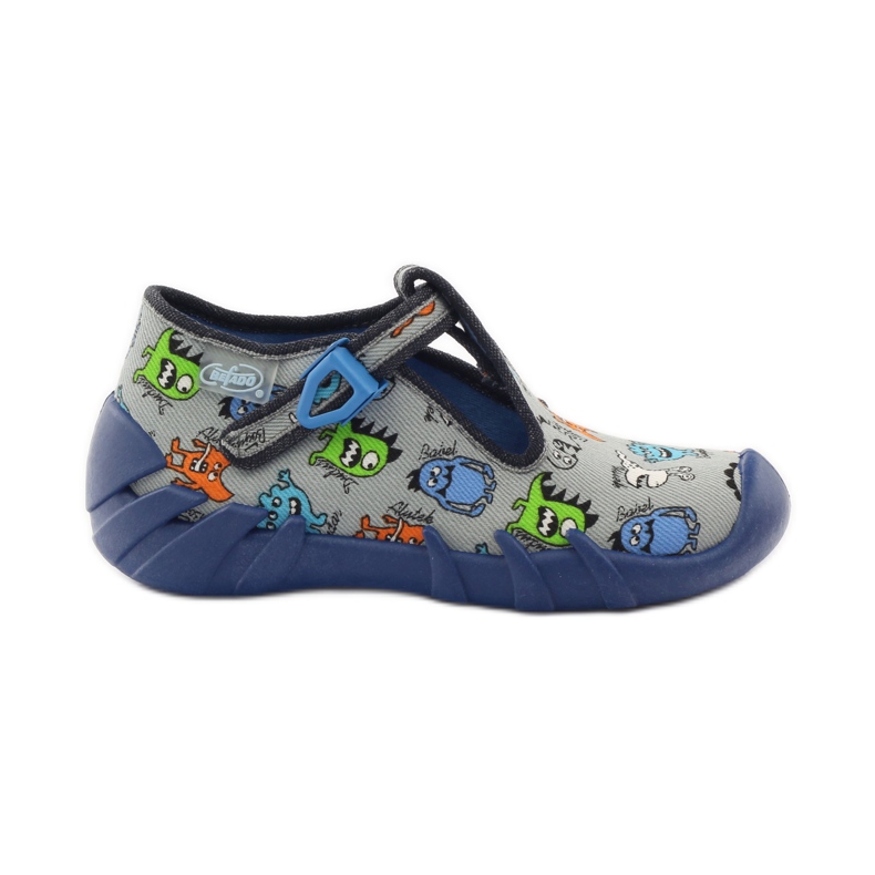 Slippers boys creatures Befado 110p308 grey blue