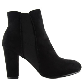 Black boots insulated high heels H706 black