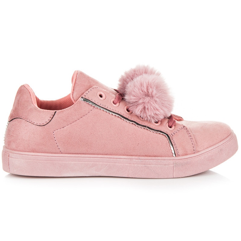 Groto Gogo Suede sneakers with pompoms pink