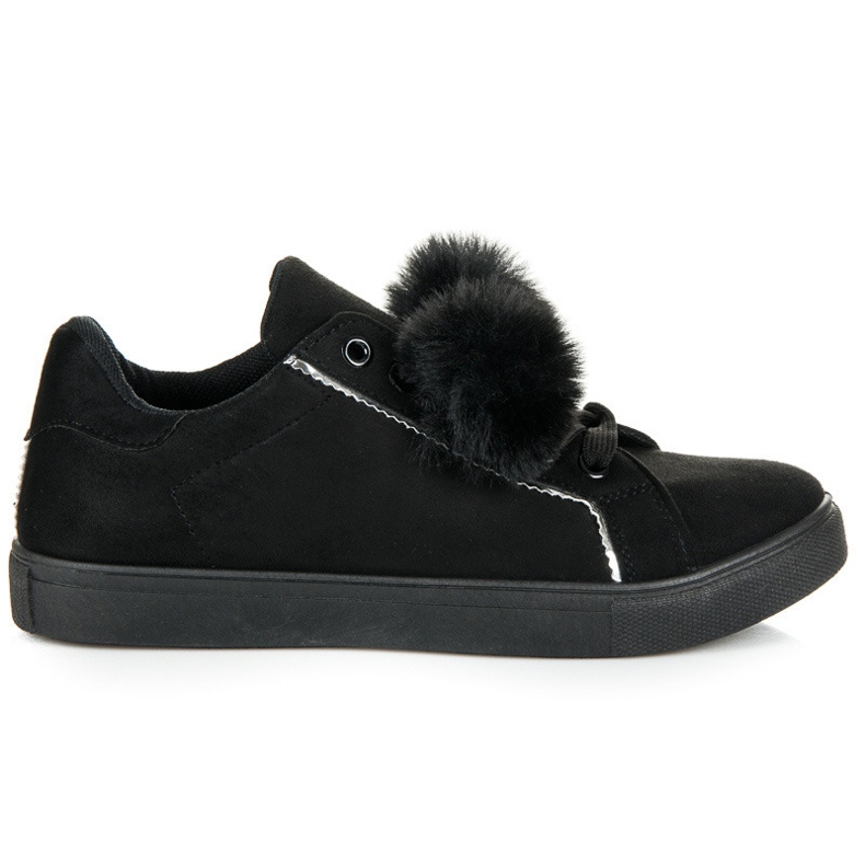 Groto Gogo Suede sneakers with pompoms black