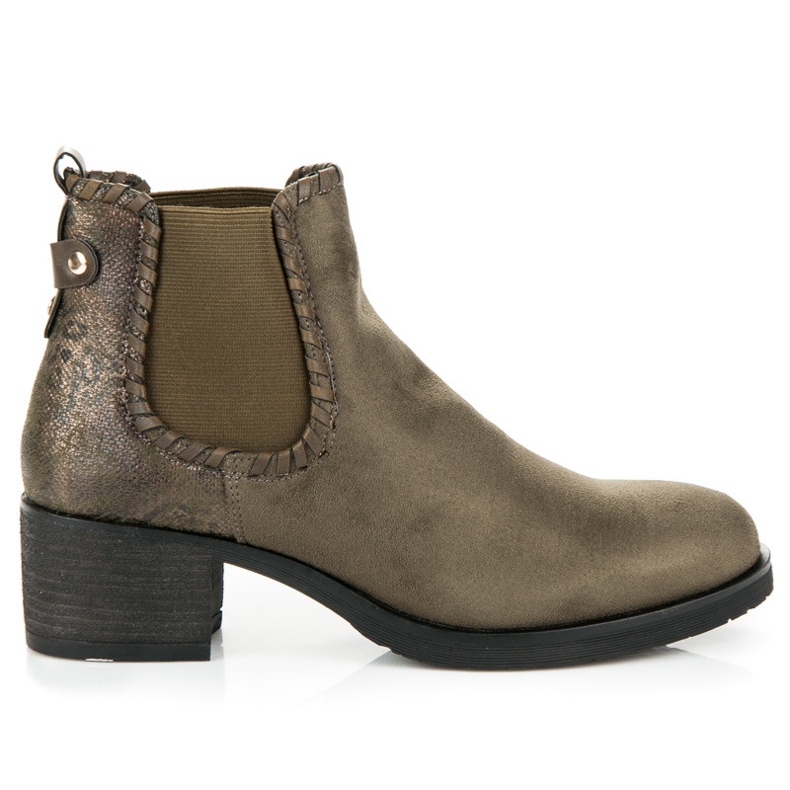 Ideal Shoes Chelsea boots with high heels green