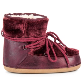 Ideal Shoes Claret snow boots red