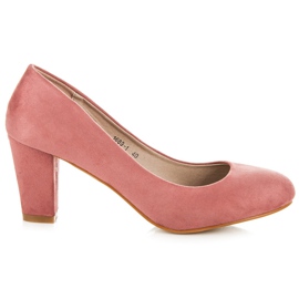 Yes Mile Suede Pumps On A Pillar pink