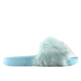 Slippers with fur blue 515-21 LT. blue