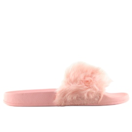 Pink 58-6 pink fur slippers