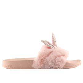 Slippers With Fur And Pink Damage 58-21