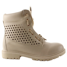 Openwork balmanki, golden zipper, R103 Beige Openwork balmanki, golden zipper, R103 Beige