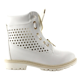 Openwork balm, gold zip, white R103 White Openwork balm, gold zip, white R103 White