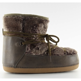 Snowflakes moon with fur brown hw9501 Kaki