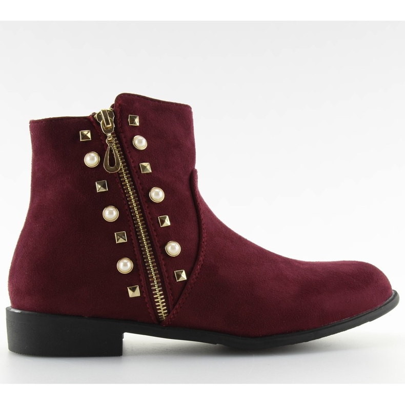 Boots with pearls burgundy 30708 red multicolored Boots with pearls burgundy 30708 red multicolored