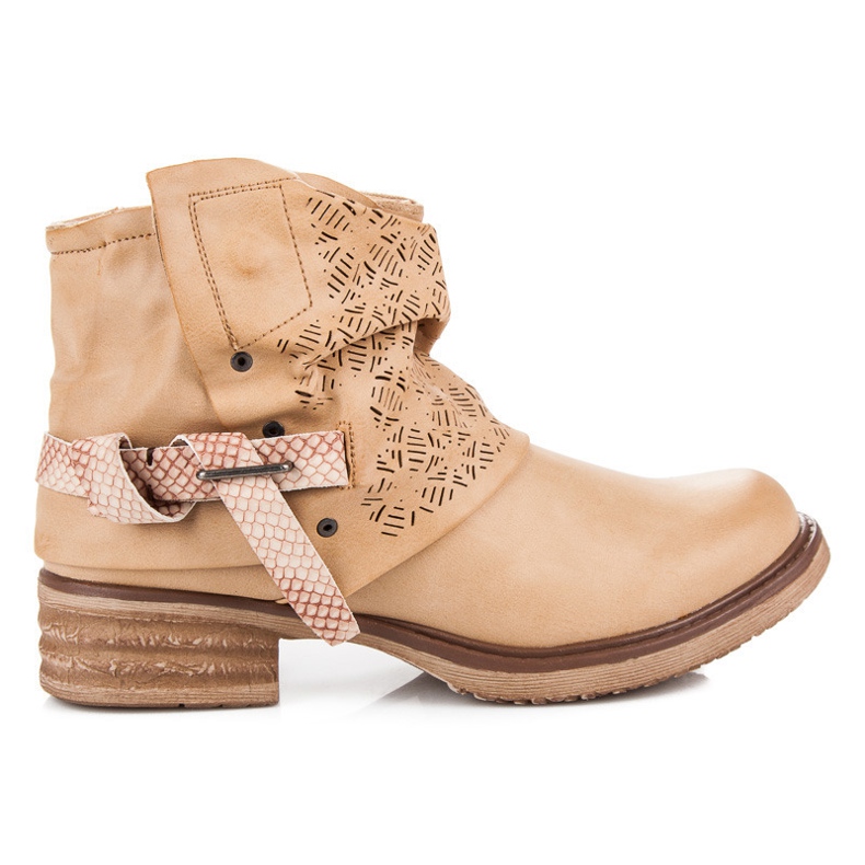 Sixth Sense Beige biker boots