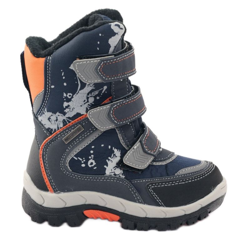 American Club American 1712 navy membrane boots navy blue orange