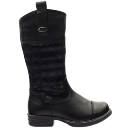 Leather girlish boots 322 3D black Ren BUT