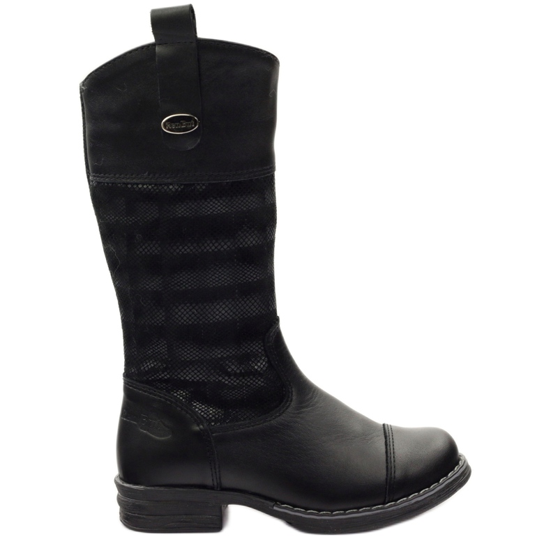 Leather girlish boots 322 3D black Ren BUT