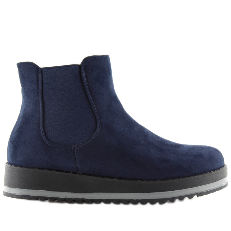 High-Sole Navy Blue Chelsea Boots