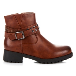 Abloom Brown ankle boots with buckle